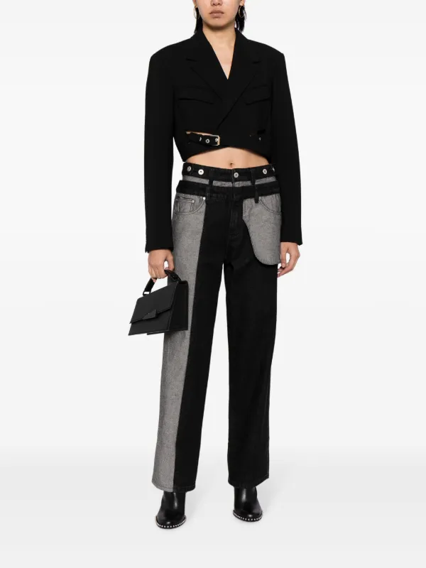 Feng Chen Wang mid-rise straight-leg Jeans | Black | FARFETCH