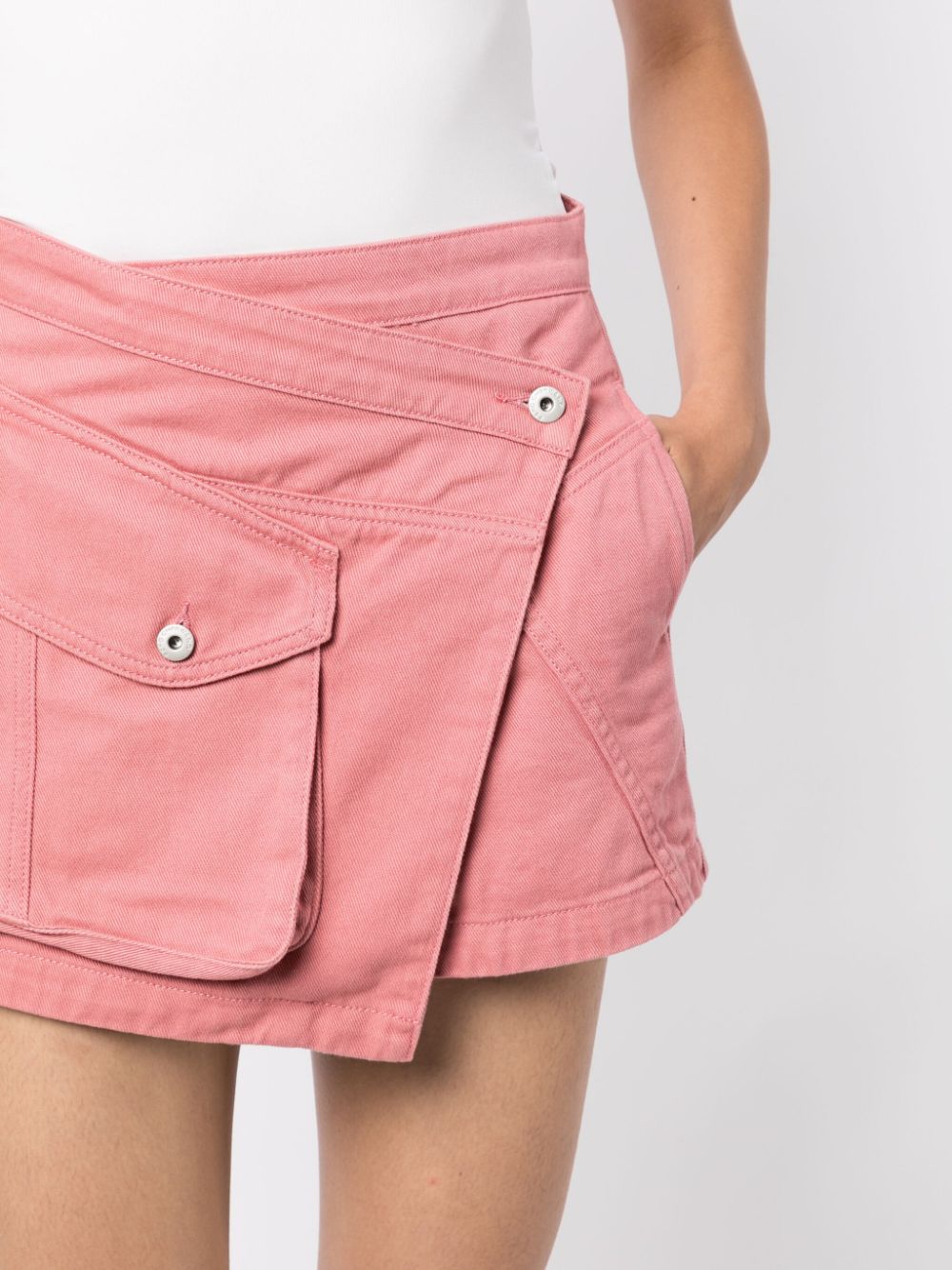 Shop Feng Chen Wang Asymmetric Cargo-pocket Miniskirt In Pink