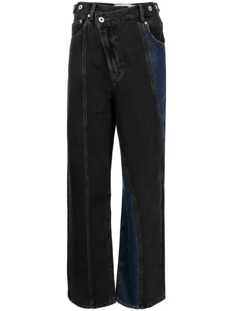 Feng Chen Wang jeans rectos con tiro asimétrico 