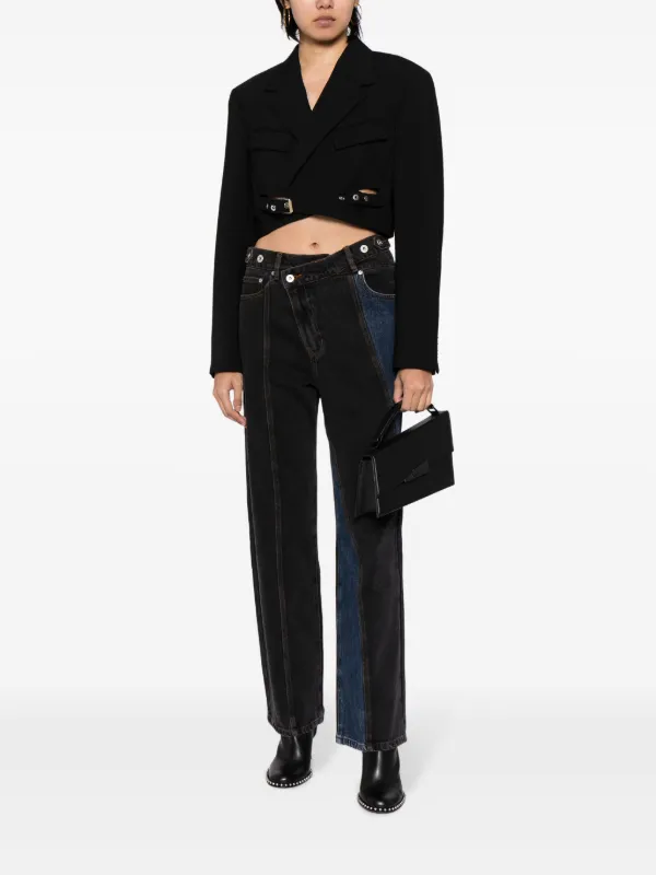 Feng Chen Wang asymmetric-rise straight-leg Jeans | Blue | FARFETCH