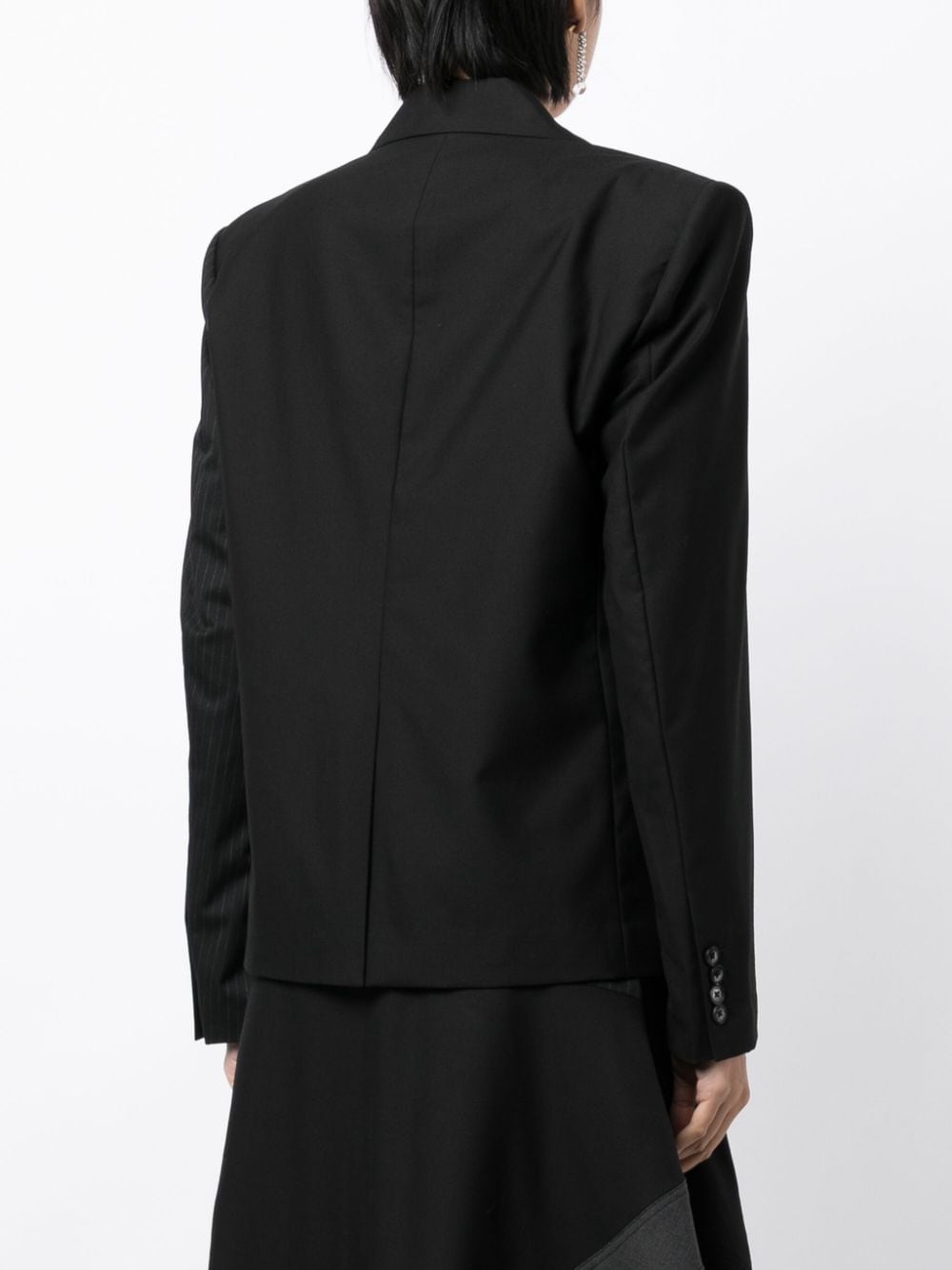 Shop Feng Chen Wang Asymmetric Wool Blazer In Grey