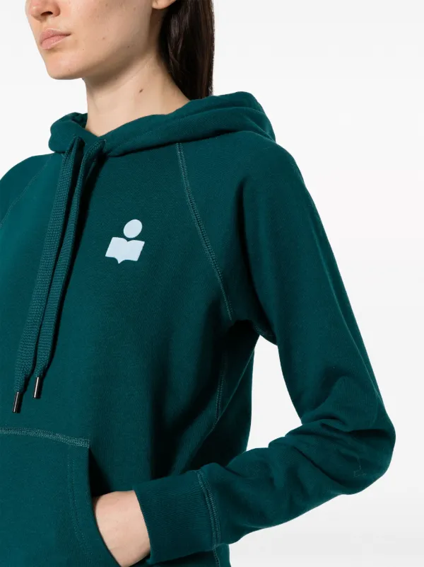 MARANT ETOILE Malibu logo print Hoodie Blue FARFETCH CA