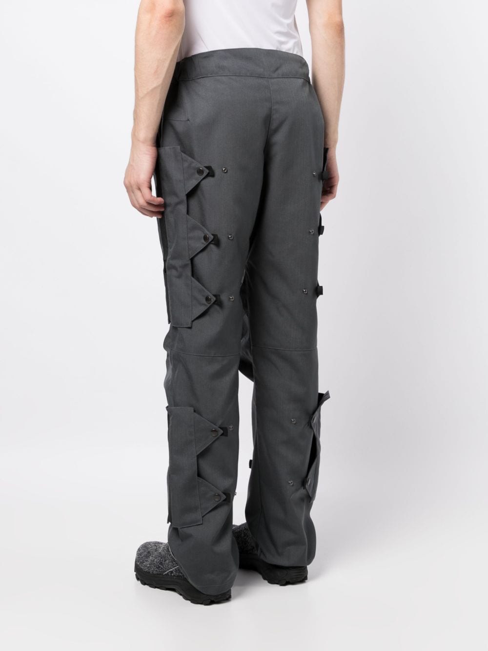 Shop Olly Shinder Doppelcroc Press-stud Panel Trousers In Grey