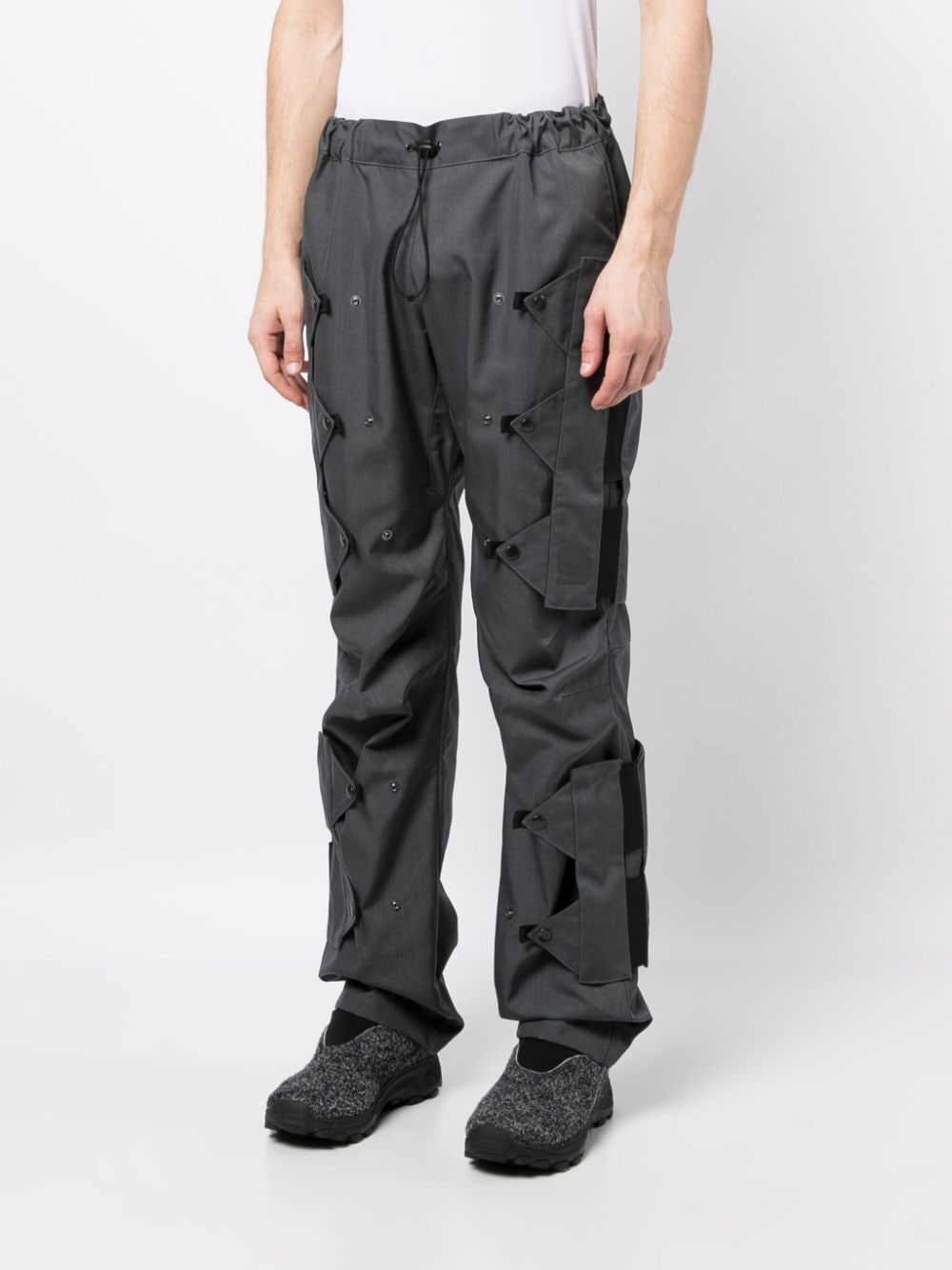 Shop Olly Shinder Doppelcroc Press-stud Panel Trousers In Grey