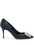 Manolo Blahnik Hangisi 80mm crystal-embellished pumps - Blue
