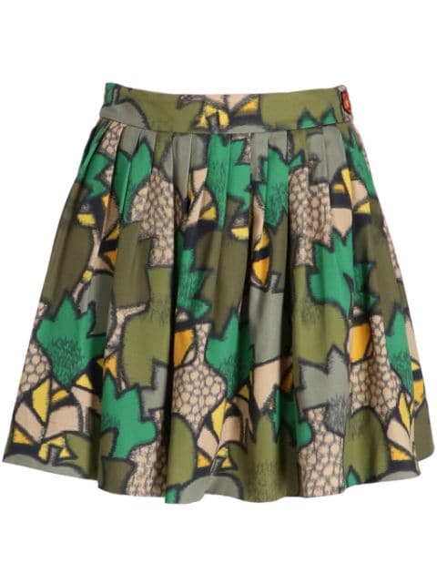 Kenzo camouflage-print pleated mini skirt