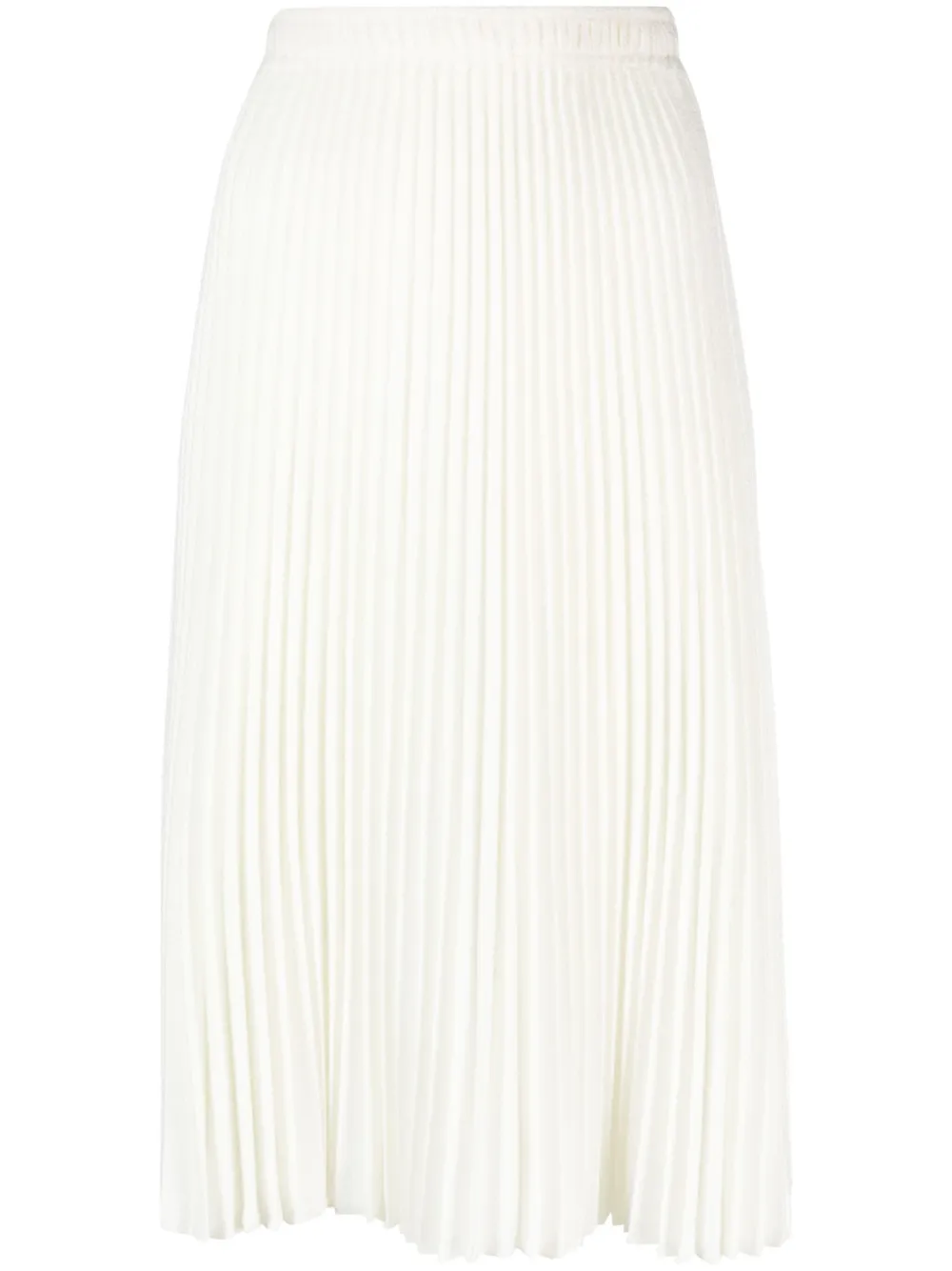 Ermanno Scervino Fine-knit Pleated Midi Skirt In White