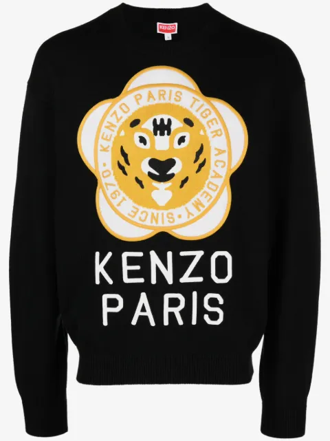 Kenzo logo-patch wool-cotton jumper