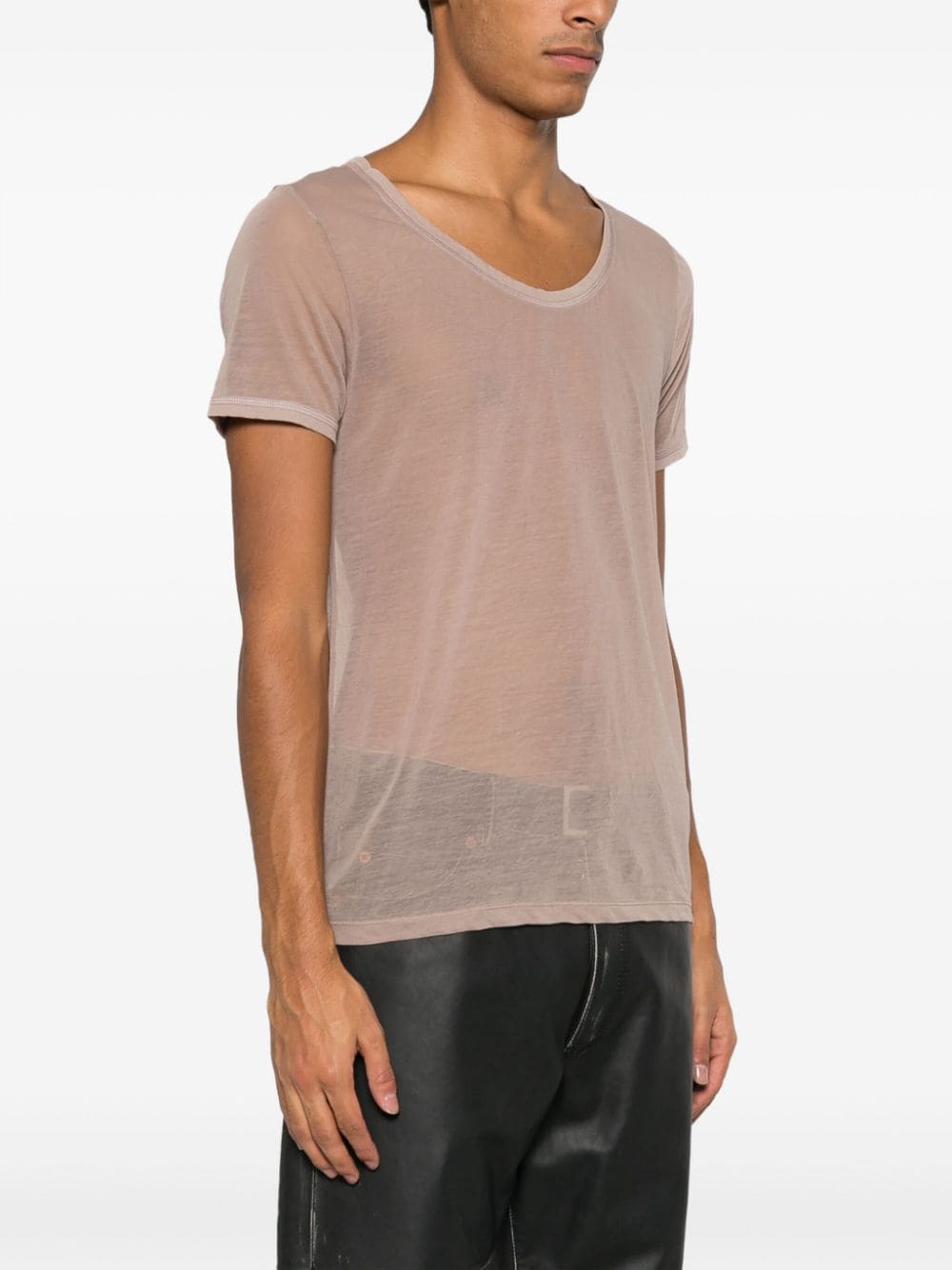 Shop Saint Laurent Mélange-effect Sheer Cotton T-shirt In Neutrals