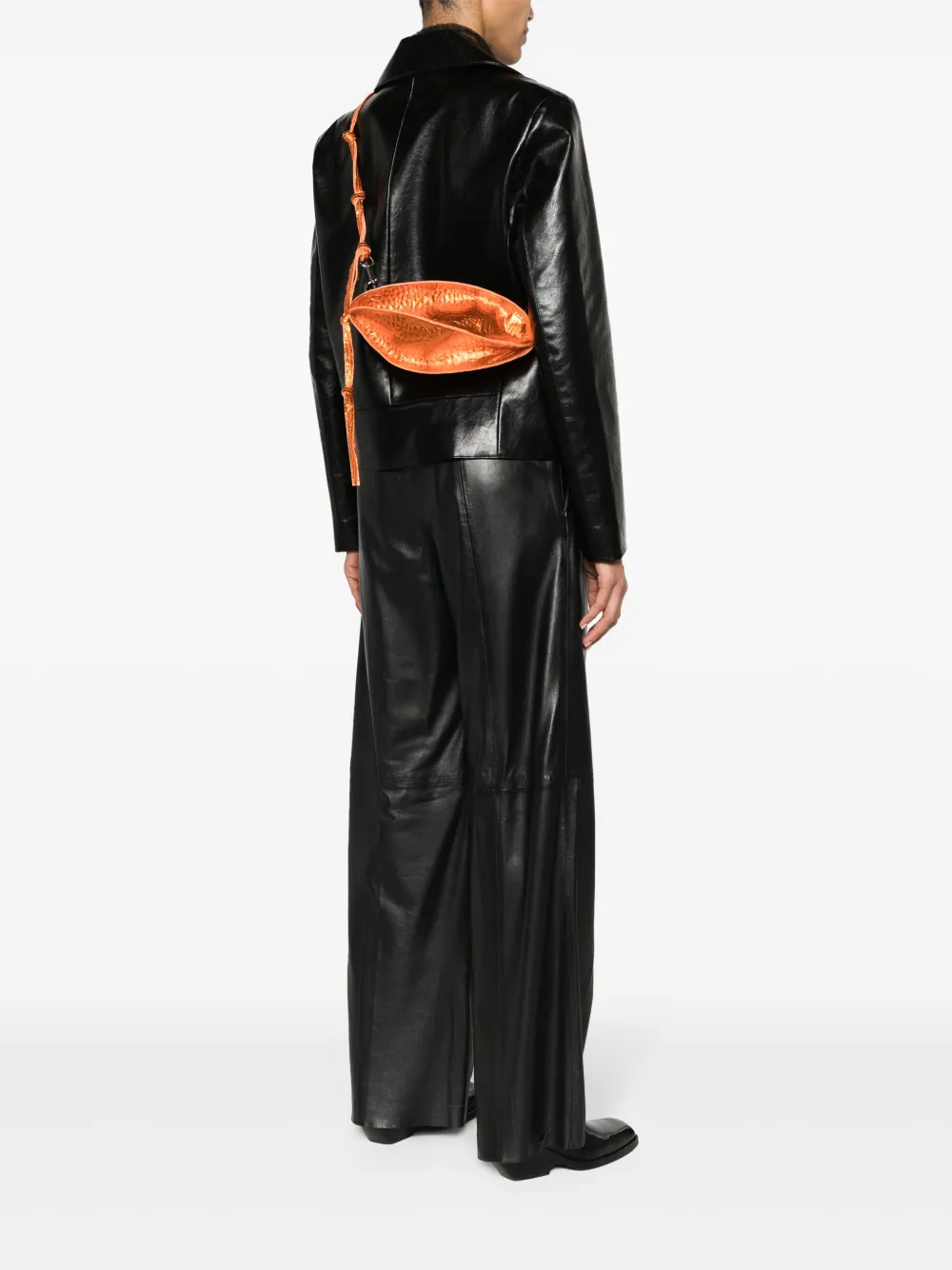 Bimba y Lola Leren crossbodytas met metallic-effect - Oranje