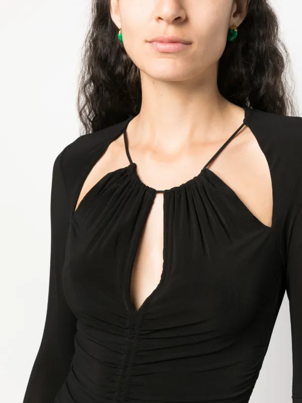 ISABEL MARANT Logane cut-out Midi Dress | Black | FARFETCH NZ