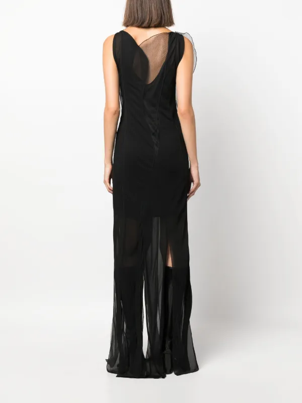 Victoria Beckham semi-sheer Sleeveless Maxi Dress | Black