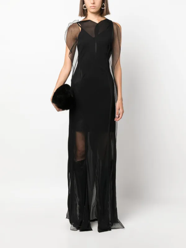 パーティードレス Victoria Beckham Sleeveless Evening Dress Sleeveless Drape Front Gown In Fig – Victoria Beckham Inc