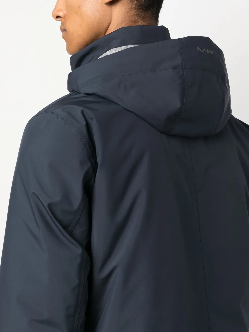 Herno Laminar Reversible Coat In Blue
