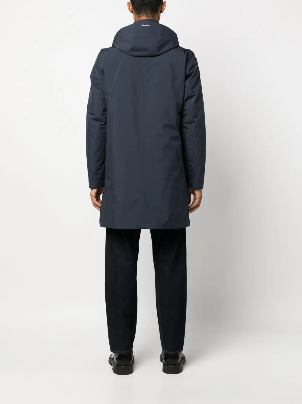 Herno Laminar Reversible Coat In Blue