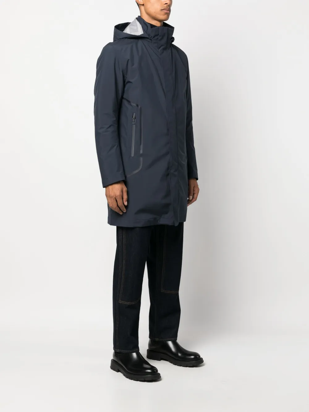 Herno Laminar Reversible Coat In Blue