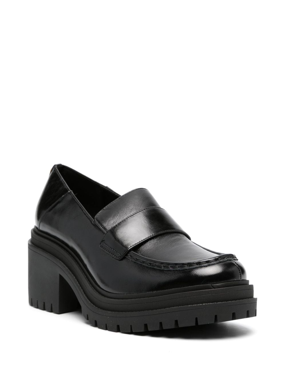 Shop Michael Michael Kors 75mm Leather Loafers In Black