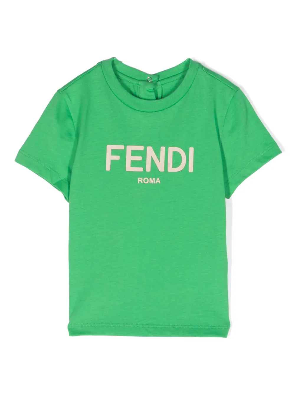 Fendi Babies' Logo-print Cotton T-shirt In Green