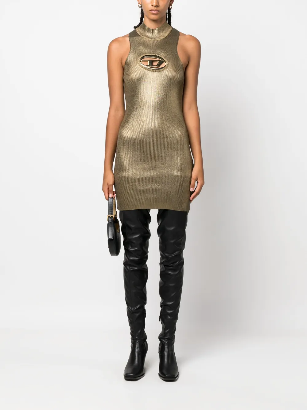 Diesel Mouwloze mini-jurk - Goud