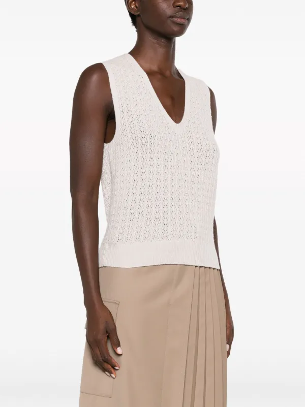 ZI37◎英国製！Teviot by barrie Vネック ボーダーニットM