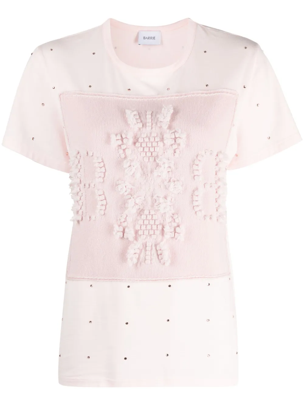 Shop Barrie Logo-embroidered Embellished T-shirt In Pink