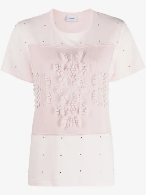 Barrie logo-embroidered embellished T-shirt