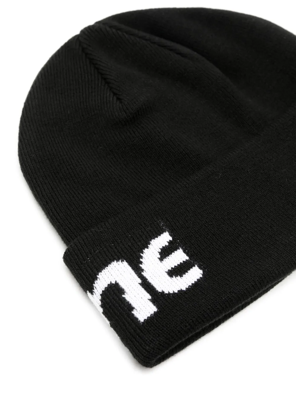 This Is Never That logo-intarsia beanie - Zwart