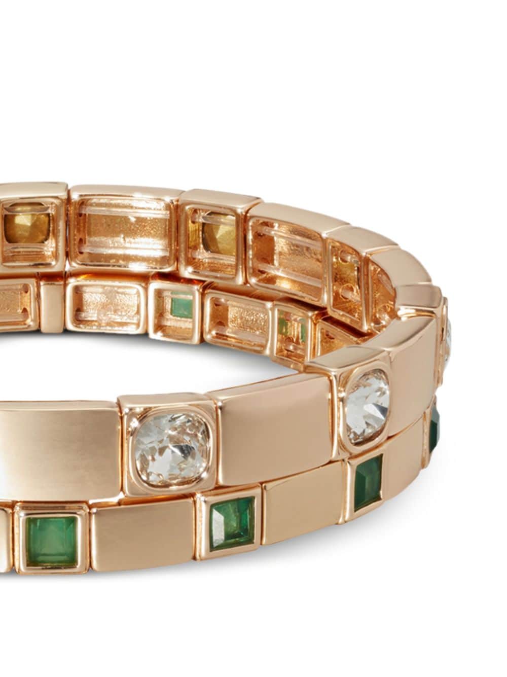 Shop Roxanne Assoulin The Swank Bracelets Crystal-embellished Bracelets (set Of Two) In Gold