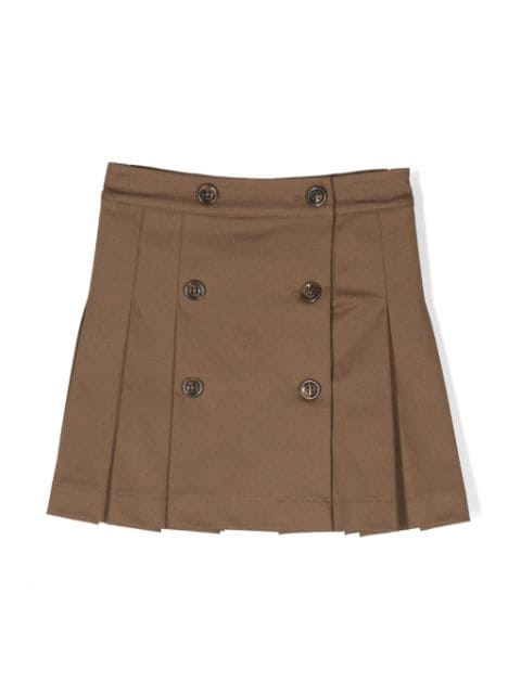 Fendi Kids logo-waistband pleated skirt