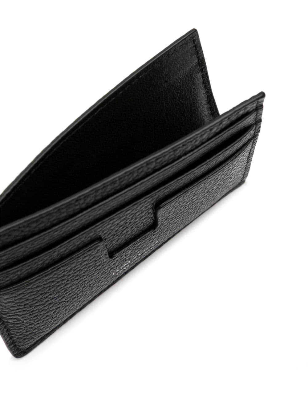 Shop Tom Ford Logo-stamp Leather Wallet In Black