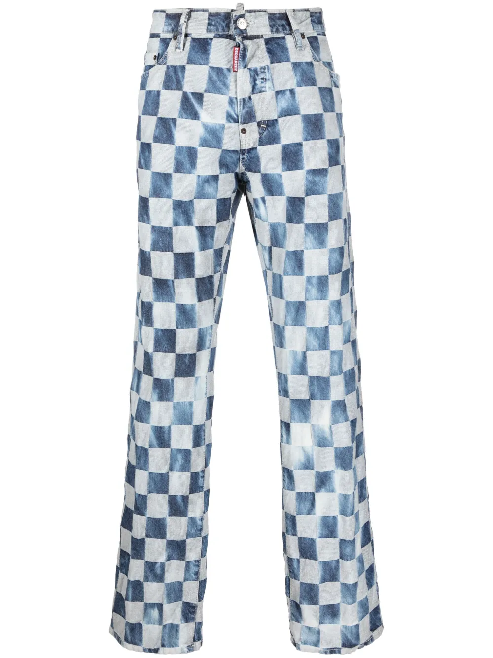 DSQUARED2 checkerboard straight-leg jeans | Blue | Image 1