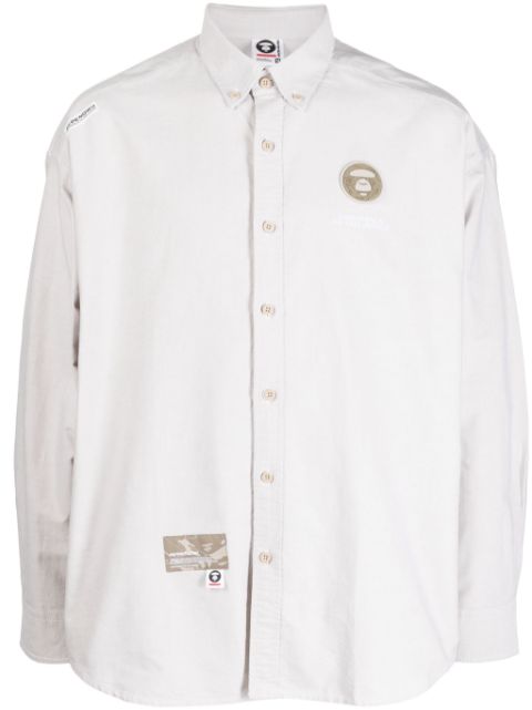 AAPE BY *A BATHING APE logo-patch cotton shirt Men