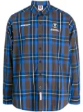 AAPE BY *A BATHING APE® check-print logo-print shirt - Blue