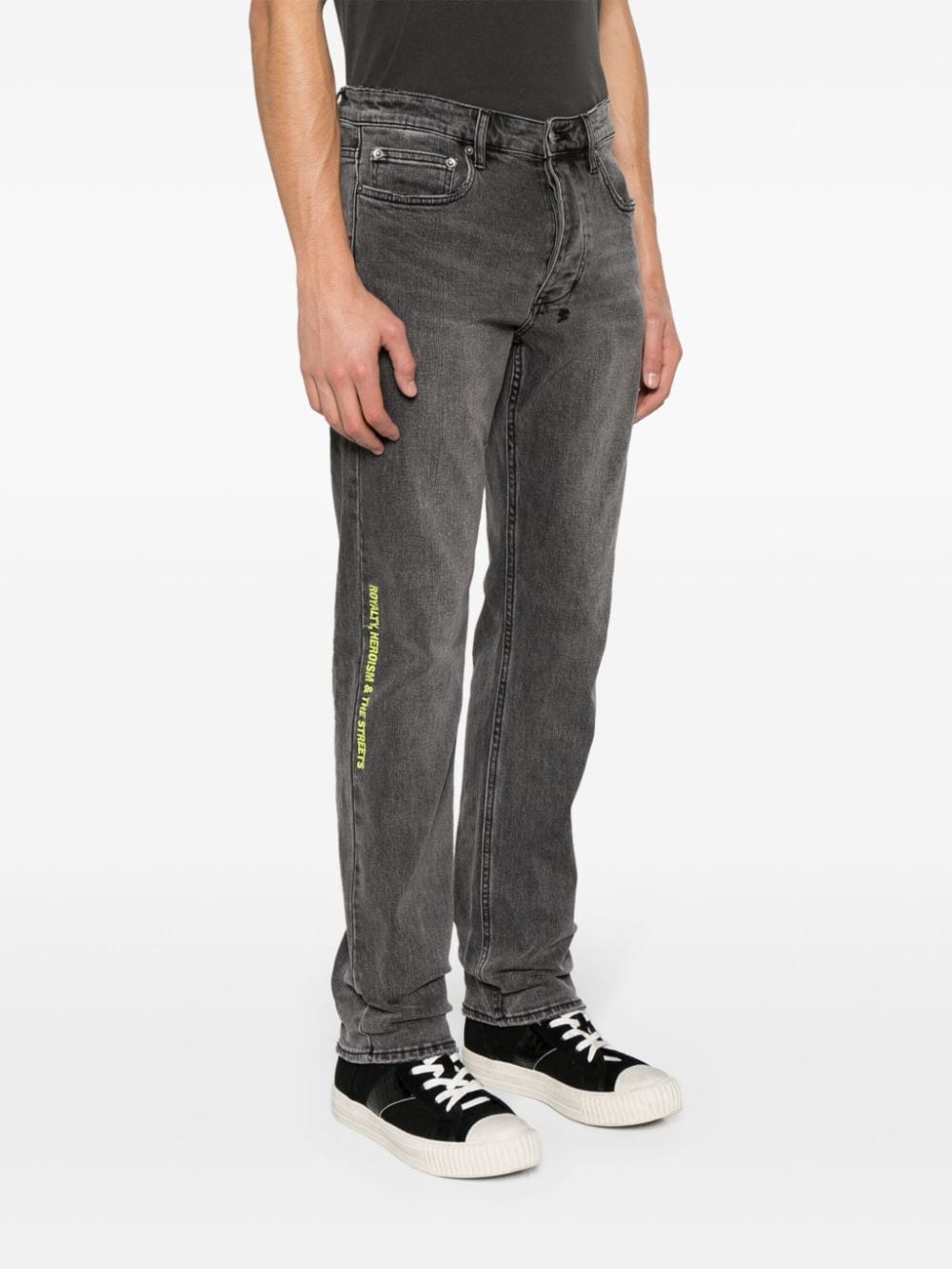 Shop Ksubi Hazlow Dance Klass Straight-leg Jeans In Black