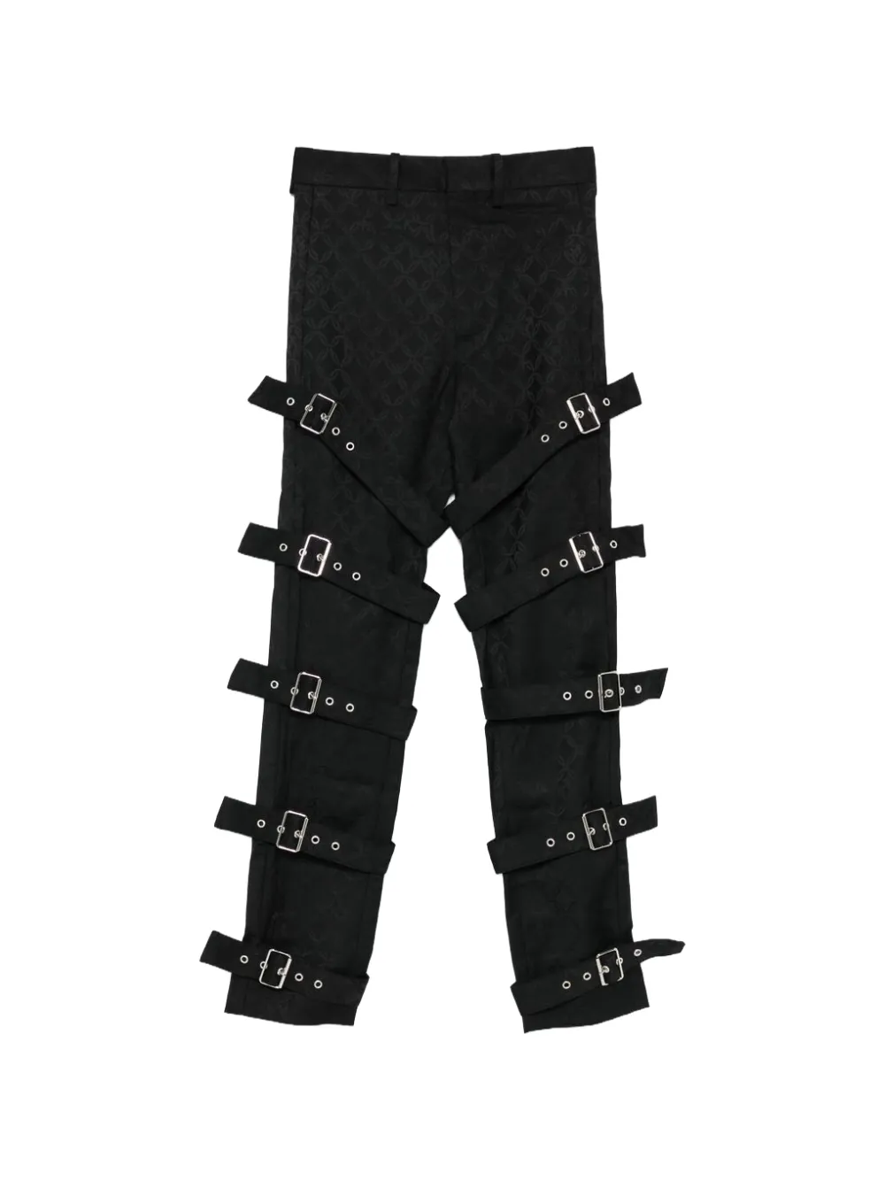 Charles Jeffrey Loverboy buckled jacquard trousers - Nero