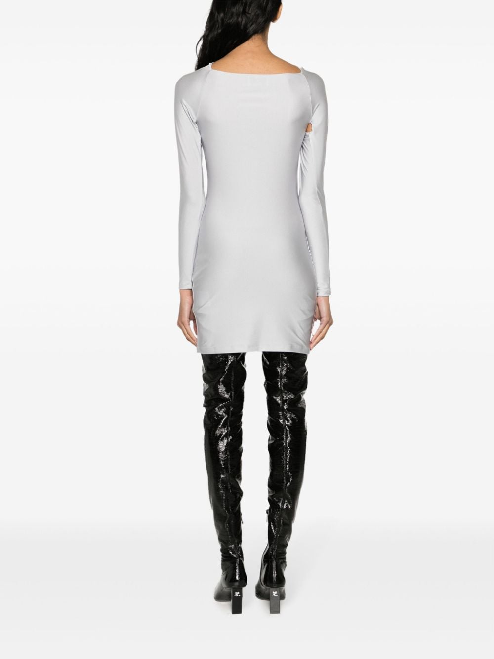 Shop Coperni Twisted Cut-out Mini Dress In Grey