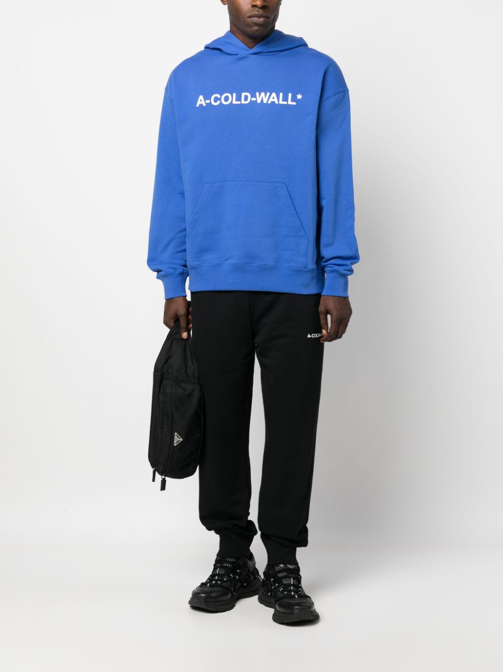 A-COLD-WALL* Essentials logo-print cotton hoodie - Blauw