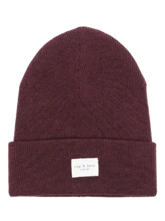 Rag Bone Addison ribbed knit Beanie Red FARFETCH