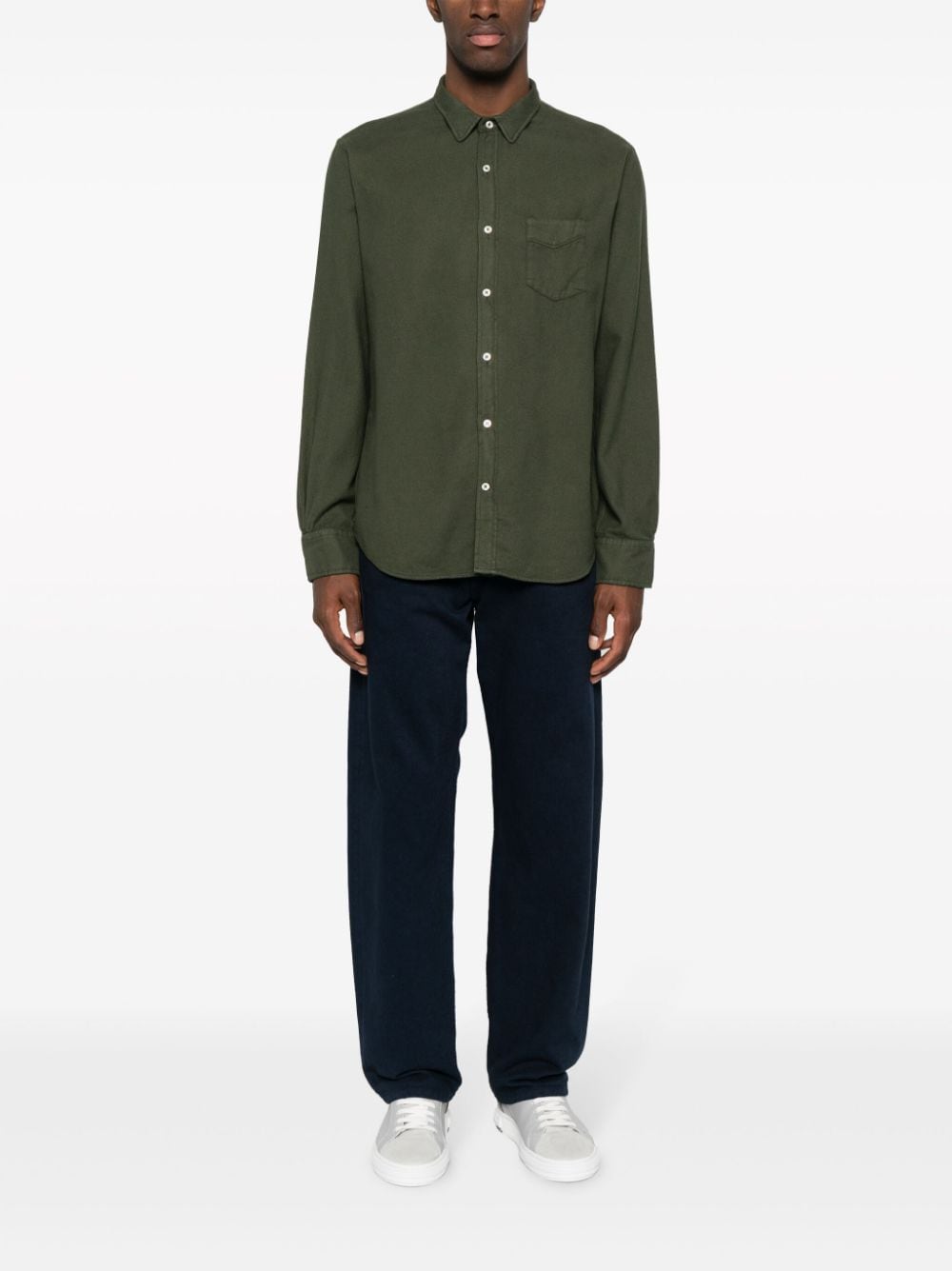 Officine Generale long-sleeved cotton shirt - Groen