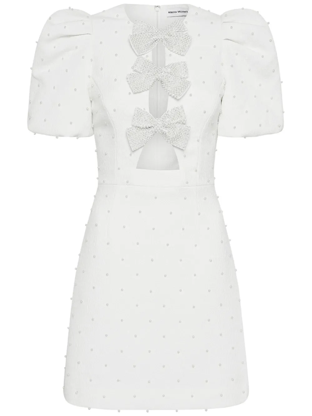 REBECCA VALLANCE OPHELIA BOW-DETAIL MINIDRESS