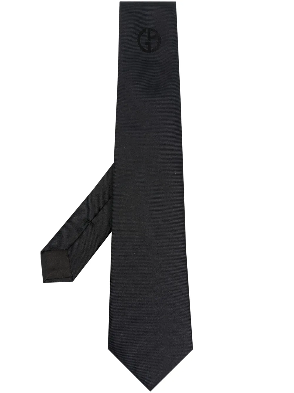 Giorgio Armani cravate en soie à logo imprimé | noir | Image 1