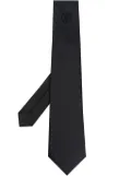 Giorgio Armani logo-print silk tie - Black