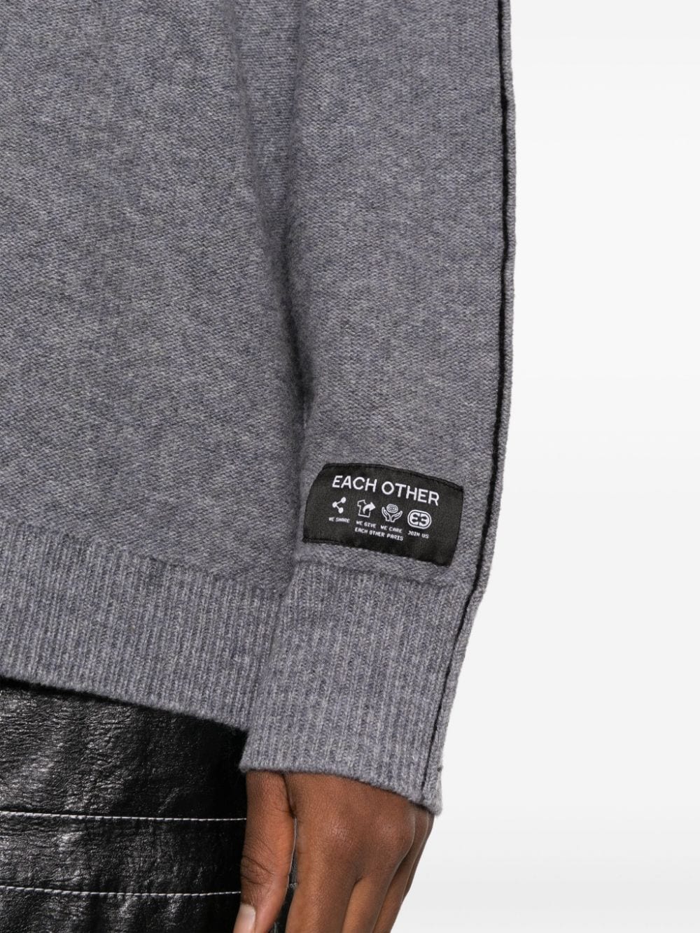 Shop Each X Other Stitch-detail Wool Jumper In Grey