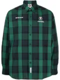 AAPE BY *A BATHING APE® check-print logo-print shirt - Green