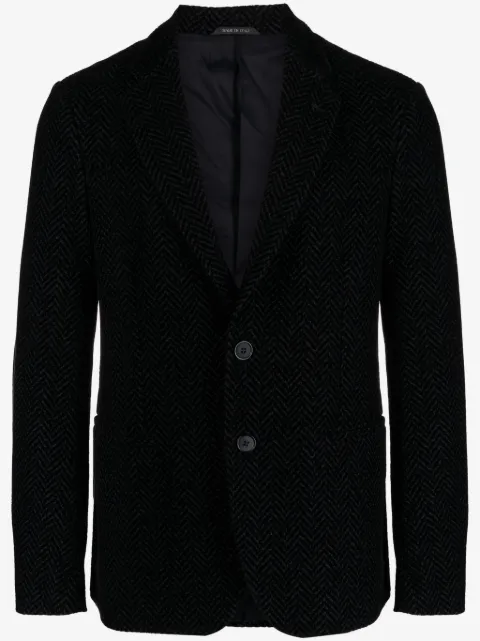 Giorgio Armani textured-finish notched-lapels blazer