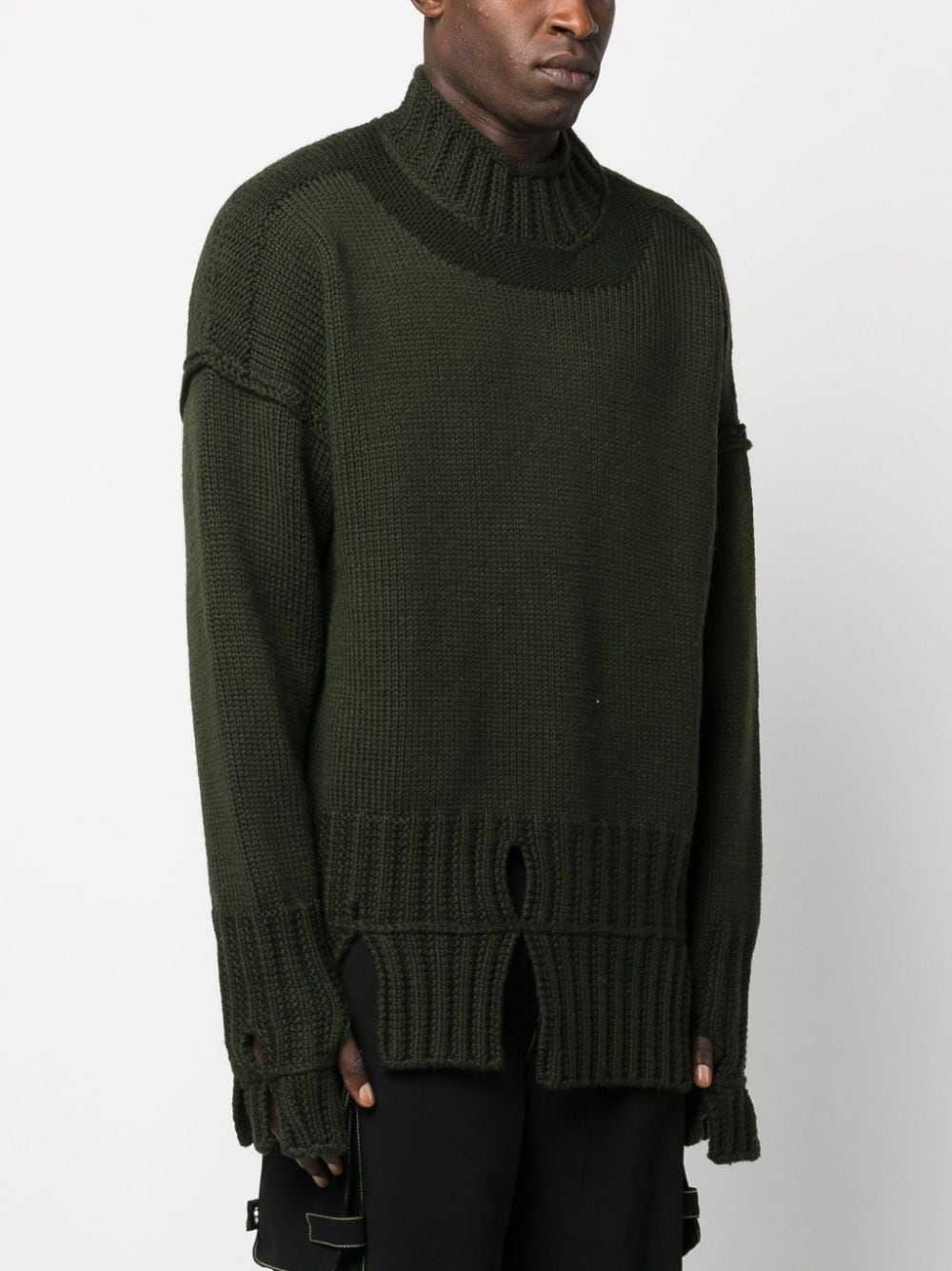 Shop A-cold-wall* Distressed Wool Jumper In Green