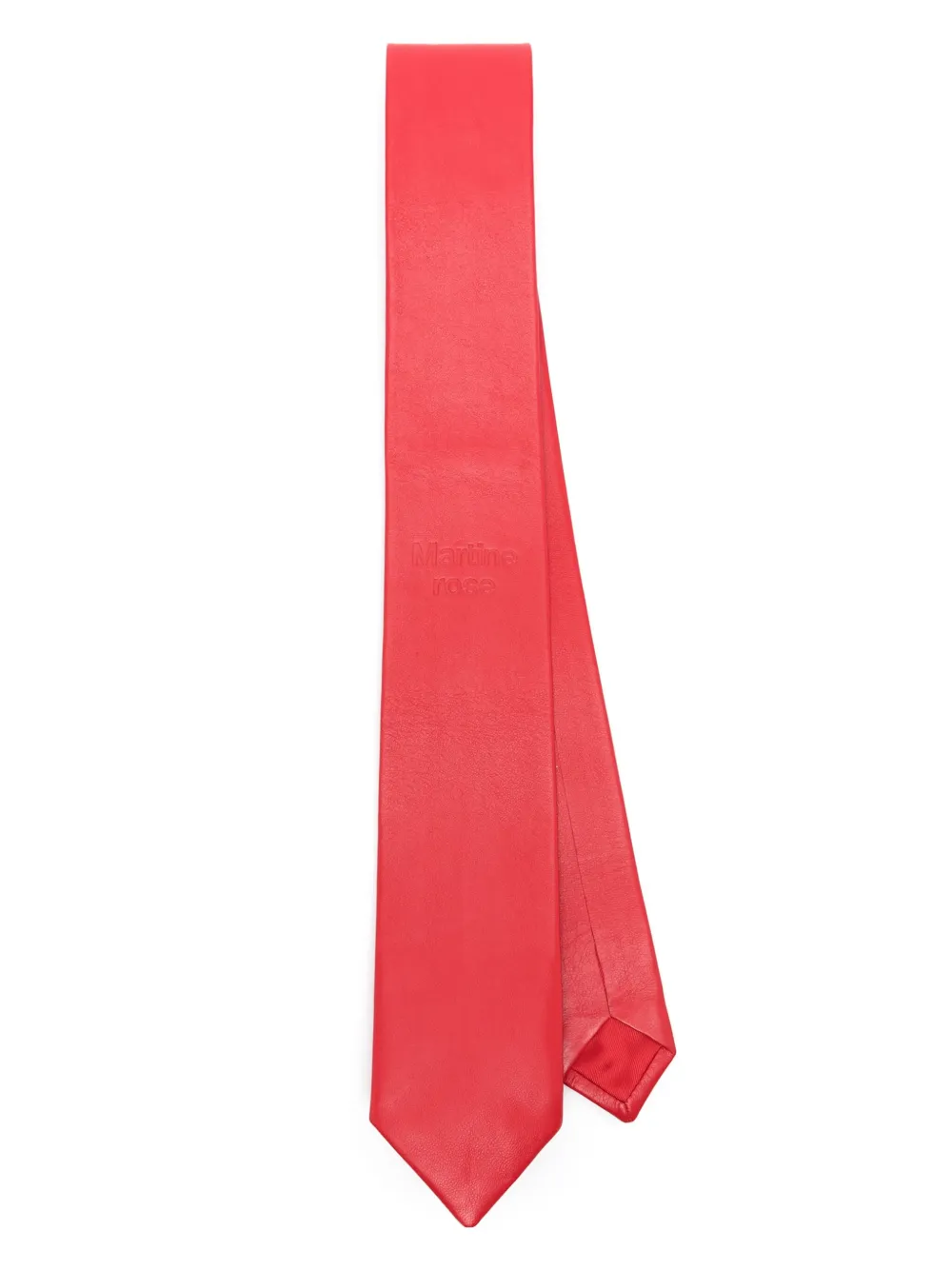 Martine Rose Logo-patch Leather Tie In Red