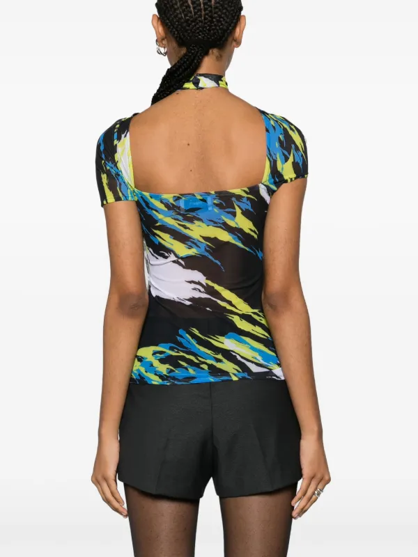 coperni sheer dress Coperni Striped Sheer Polo Dress