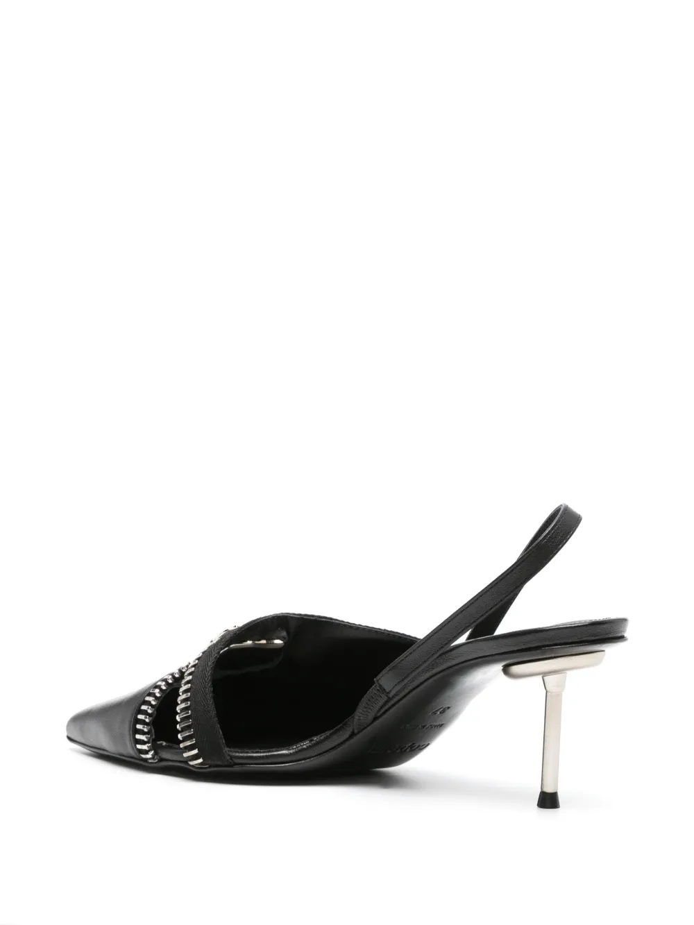 Shop Coperni Zip 60mm Leather Slingback Pumps In Black