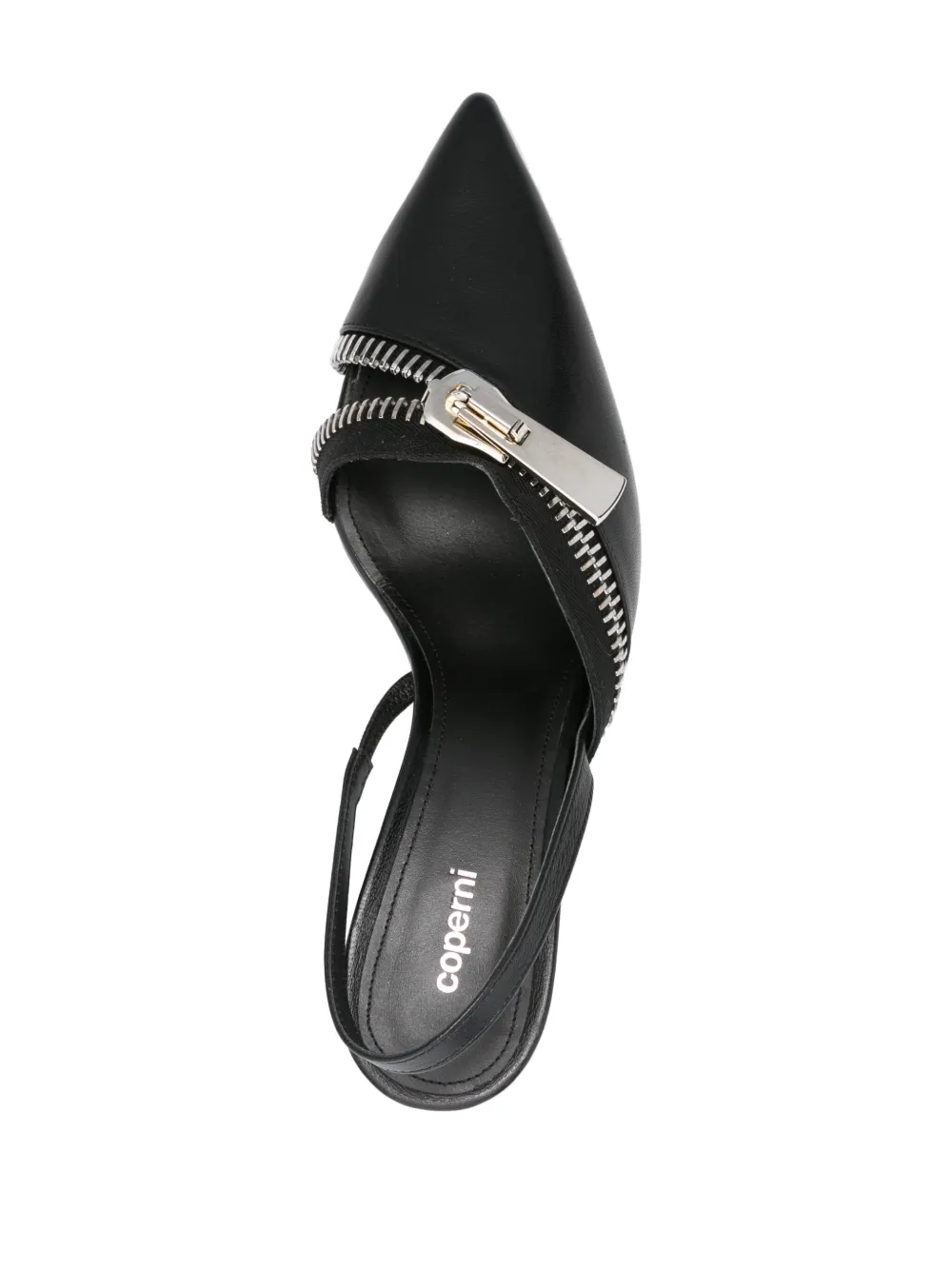 Shop Coperni Zip 60mm Leather Slingback Pumps In Black